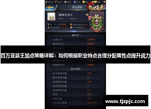 百万亚瑟王加点策略详解：如何根据职业特点合理分配属性点提升战力